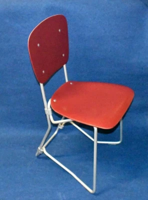 Armin Wirth Alu-Flex Stapel-Klapp-Stuhl 60er 70er Mid-Century Vintage rot - Bild 1 von 4