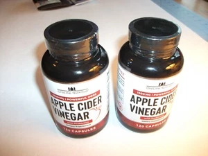 Organic Apple Cider Vinegar Capsules with Prebiotics 1500 MG Lot of 2 Bottles - Picture 1 of 6