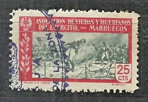 495G-MARRUECOS FISCAL RARO SELLO 25 CTS. ASOCIACION DE VIUDAS Y HUERFANOS EJERCI - Imagen 1 de 1