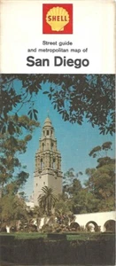 1967 SHELL Road Map SAN DIEGO California Balboa Park La Jolla Coronado Sunnyside - Picture 1 of 4