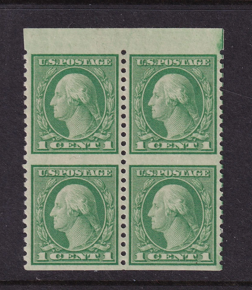1919 coil waste Sc 538a rotary press MLH OG imperf horizontal block of 4 (MR - Image 1 of 1