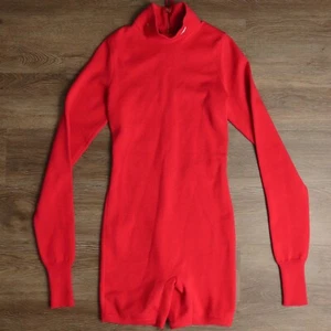 NIKE Every Stitch Considered TEAM USA Olympic Red Wool Bodysuit Zip Romper S - Picture 1 of 8