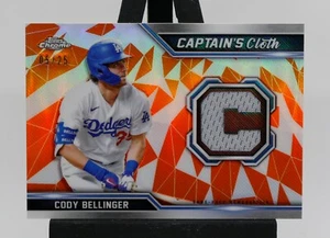 2021 Topps Chrome Cody Bellinger Captain's Cloth Relic Orange Refractor #05/25 - Picture 1 of 2