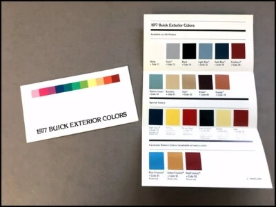 1977 Buick Color Paint Guide Original Car Brochure Riviera Electra Regal LeSabre - Image 1 of 3