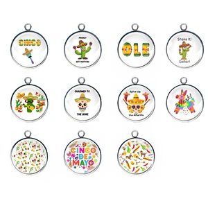 Dijes de cabujón de vidrio Cinco de Mayo - Imagen 1 de 24