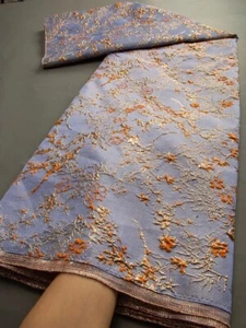 Brocade Fabric Light Purpl Jacquard fabric Floral brocade Orange Jacquard 5yards - Picture 1 of 3