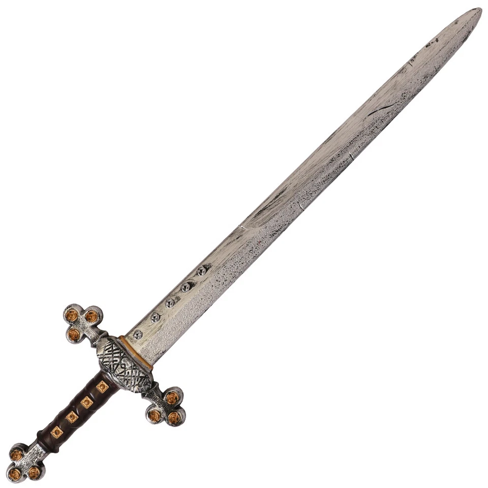 SILVER 28" SWORD GLADIATOR KNIGHTS TOY MEDIEVAL WARRIOR ACCESSORY FANCY DRESS  - Image 1 of 4