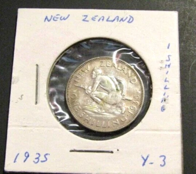New Zealand 1935 1 Shilling Silver Coin - Image 1 of 4