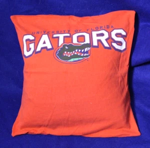 UNIVERSITY OF FLORID GATORS T-Shirt Kissenbezug Handarbeit 16 x 16 orange Grafik - Bild 1 von 2