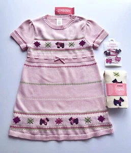 HTF Gymboree NWT 2007 GIRL DETECTIVE 3pc Outfit Pink Sweater Dress Tights Hair 5 - Picture 1 of 7