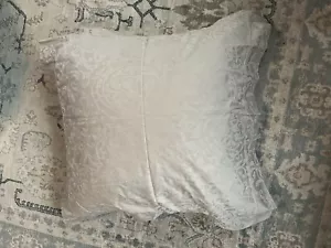 Sferra Madelyn grey floral jacquard Euro shams with hemstitch border, set of 2 - Picture 1 of 5