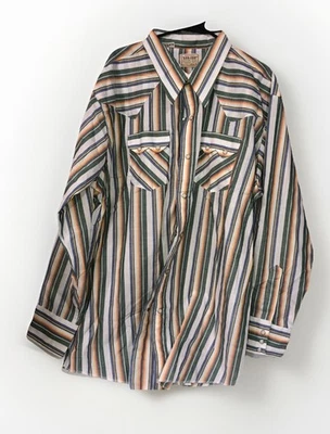 Vintage Dee Cee Western Shirt Mens 20-36 Stripped Pearl Snap Cowboy USA Made - Image 1 of 4