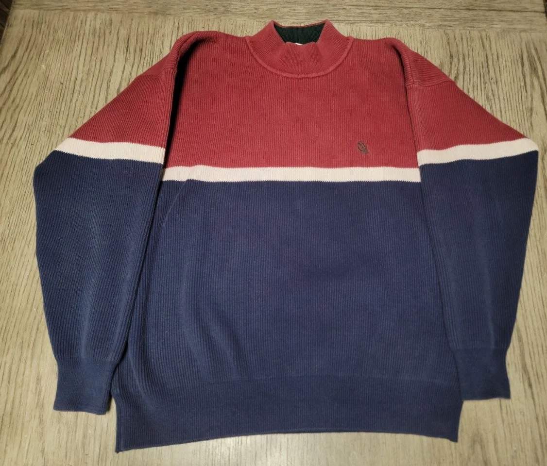 【希少】90s ［hand knit］ nautica cotton knit Vintage 90s Nautica Hand Knit Cotton Sweater Pullover Size XL