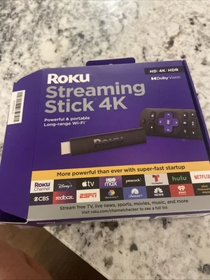 NEW Roku Streaming Stick 4K/HDR/Dolby Vision Streaming Device w/ Remote Open Box - Image 1 of 4
