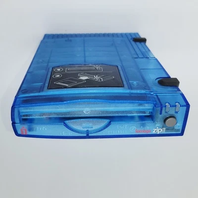 Iomega Zip 100 External USB Drive Model Z100USB Blue Transparent Vintage - Image 1 of 4