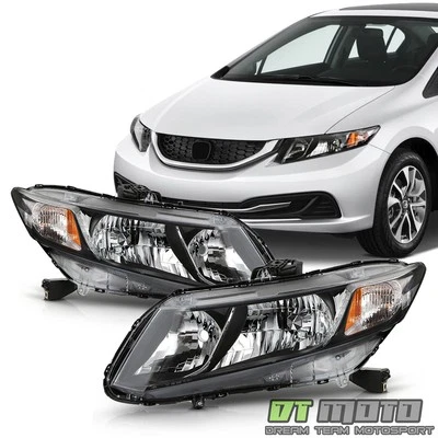 Par de faros negros cupé para Honda Civic 2012-2015 sedán 2012-2013 Foto 1 de 4