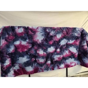 Minkyholic Tie Dye Minky Decke 58x84 lila blau weich Plüsch gereinigt luftgetrocknet - Bild 1 von 7