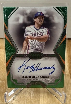 2025 Tier One Talent Autograph KEITH HERNANDEZ ON-CARD AUTO Green #'d /49 METS! - Image 1 of 2