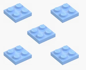 5 nuevas placas LEGO azul claro oscuro brillante 2x2 3022 panel plano placa de construcción de ciudad - Imagen 1 de 6
