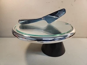 Nambe 11 Inch Rocks Cake Plate Silver - Picture 1 of 8