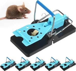 6 Pcs Mouse Traps Plastic Mice Trap House with Blue Detachable Quick Sensitive E - Picture 1 of 6