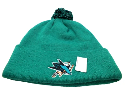 NEW San Jose Sharks Beanie Pom Hat Cap Cuffed Warm Winter Knit Hat Zephyr NWT - Image 1 of 3