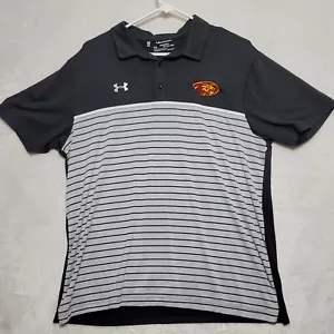 Under Armour Men's Polo Shirt Size 2XL XXL Black Gray Short Sleeve Casual Shirt - Picture 1 of 8
