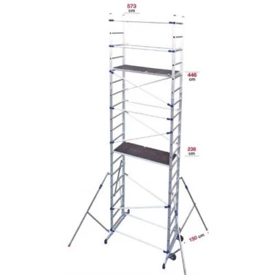 Trabattello in alluminio Pinna Clic Clac Facal ponteggio mobile con ruote H 646