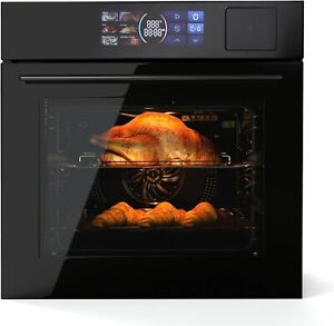 24" Electric Single Wall Oven 2.5CF Convection Oven W/ View Window & LED Screen