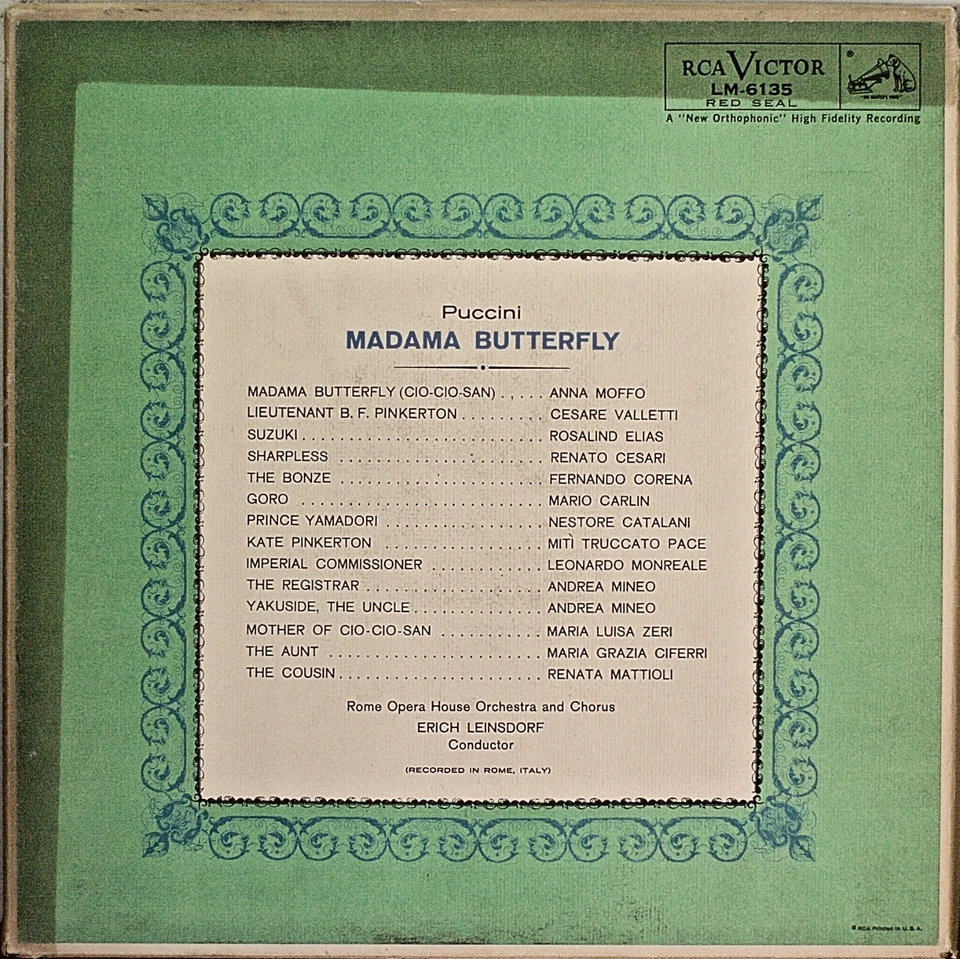 PUCCINI: Madama Butterfly-M1958 3LP BOX ANNA MOFFO/ROSALIND ELIAS/LEINSDORF MONO - Image 1 of 1