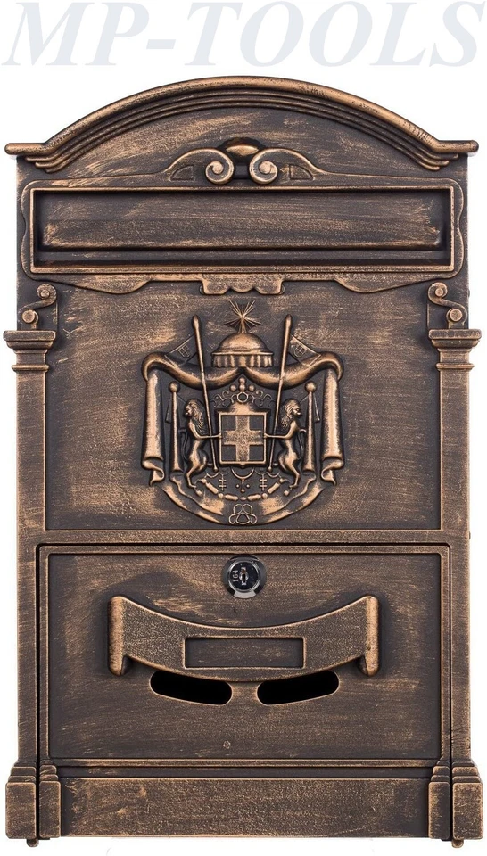 CASSETTA POSTALE PORTALETTERE ACCIAIO ZINCATO FINITURA BRONZO ANTICO TECHNOMAX - Immagine 1 di 3