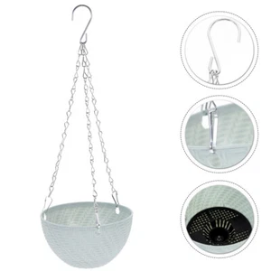 Plastic Hanging Basket Flower Holders Vintage Planter Outdoor Baskets Succulent - Picture 1 of 9