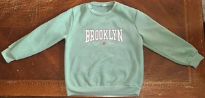 girls olive green long sleeve pullover sweatshirt, Brooklyn City Lights Est 1898 - Picture 1 of 5