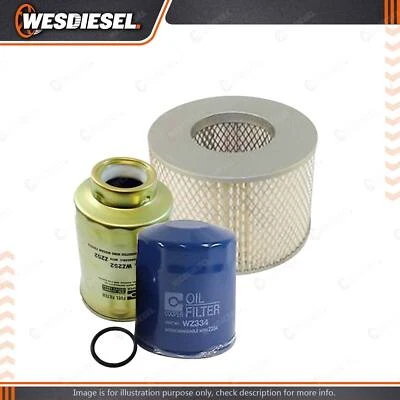 Wesfil Oil Air Fuel Filter Service Kit for Toyota Coaster Bus HZB30 HZB50 Diesel - image 1 of 2