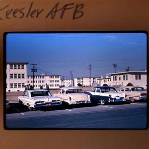 Kodachrome Kodak 35mm Slide Dorms And Cars 1963 Keesler Air Force Base - Picture 1 of 3