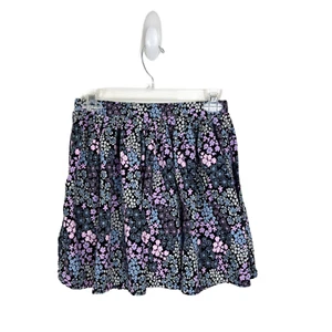Evsie Skorts Youth Extra Large Black Purple Floral All Over Print Skirt w Shorts - Picture 1 of 11