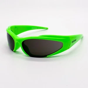NEW BALENCIAGA BB0253S 005 OVAL GREEN GREY UNISEX SUNGLASSES BALENCIAGA - Picture 1 of 13