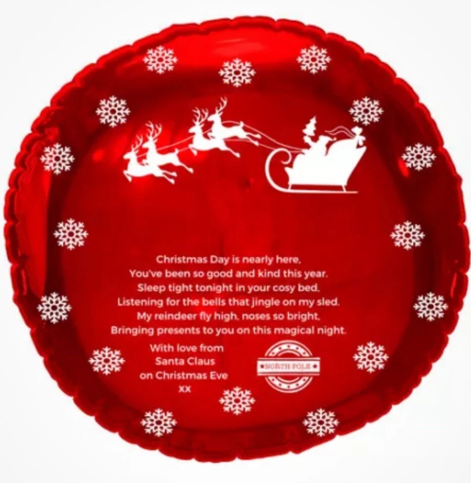 TIGER FEET 18” Christmas Eve Red Foil Balloon Xmas eve 18 inch