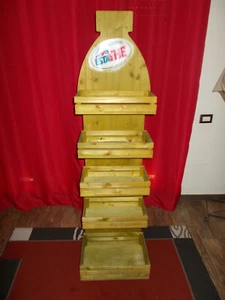 Espositore estathe estathè in legno e ferro forma di bottiglia KINDER FERRERO - Picture 1 of 9