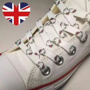 Hello Kitty Shoe Laces 120 150cm Tie Shoes Lace Flat Trainers Boots Shoelaces A - Picture 1 of 1