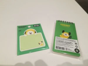 BRAND NEW BT21 LINE FRIENDS CHIMMY STICKY NOTES and SPIRAL RING NOTEBOOK - Picture 1 of 4