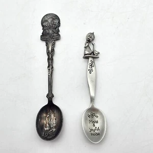 Precious Moments Pewter Spoon 1981~W.E.Silver Plate EPNS Christmas 1978 Spoon - Picture 1 of 11