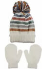 Toddler Boy/Girl Stripe Knit Beanie And Glove Set