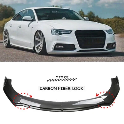 Carbon Fiber Style For AUDI A4 A5 A6 A7 S4 S5 Front Bumper Lip Splitter Spoiler Foto 1 de 4