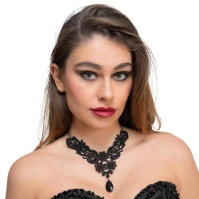 WICKED COSTUMES Böse Kostüme - schwarze Spitze Gothic Halskette - Erwachsene