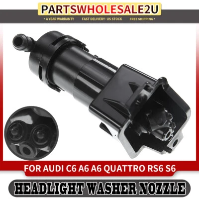 Bocal de arruela de farol dianteiro direito para Audi C6 A6 A6 Quattro RS6 S6 2004-2011 - Imagem 1 de 4