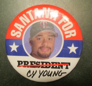 Minnesota Twins Santana for CY Young Pinback Button - Picture 1 of 3