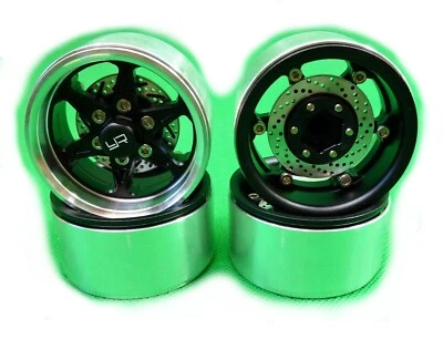 SET OF FOUR (4) 1.9 Alloy CNC BXC 6 Spoke Beadlock Wheels+ Brake Rotors - Image 1 of 4