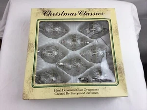 Hand Decorated Glass Christmas Classics Ornaments Set Of 8 - Picture 1 of 5