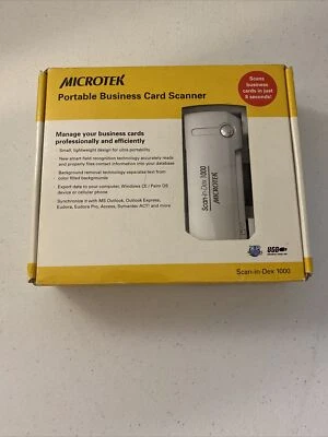 Microtek Scan-in-Dex 1000 Portable Business Card Scanner JSFA8601CU - Image 1 of 3